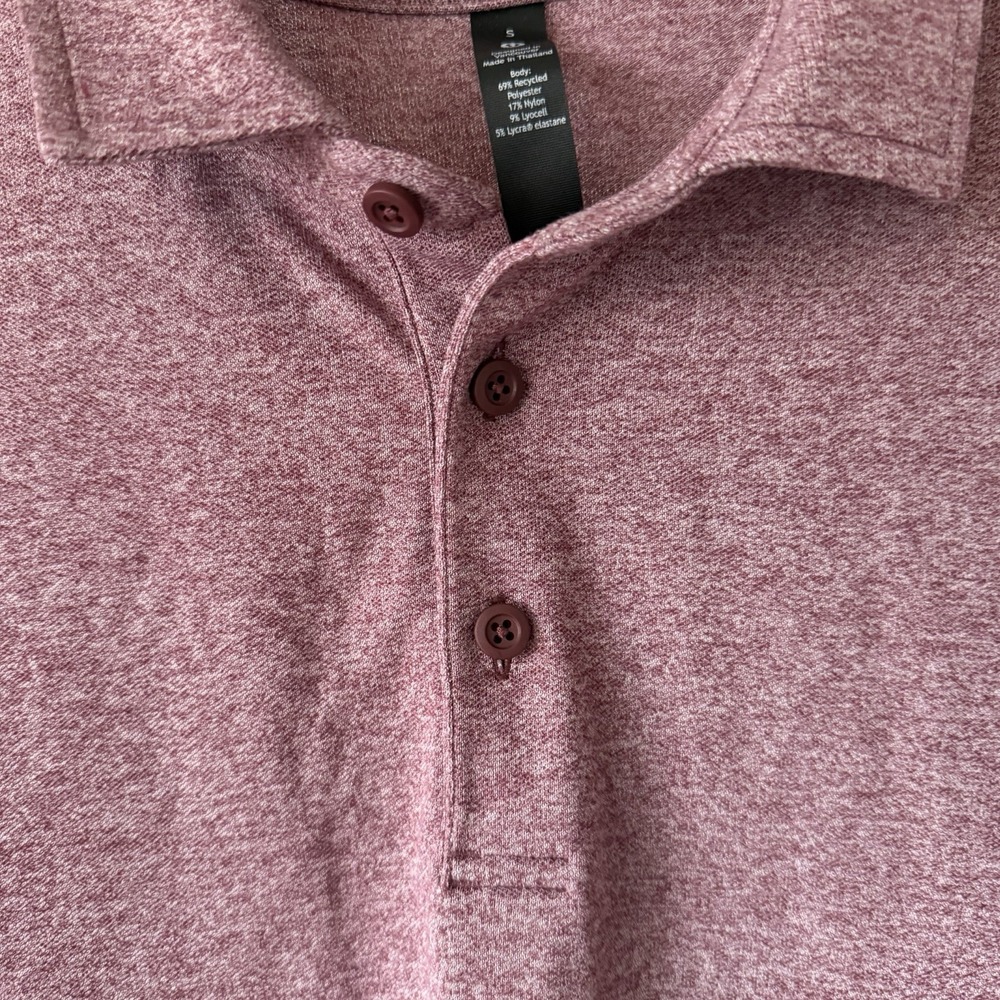Lululemon Men's Evolution Short Sleeve Polo Shirt in Heathered Red Merlot Size S - Picture 8 of 14